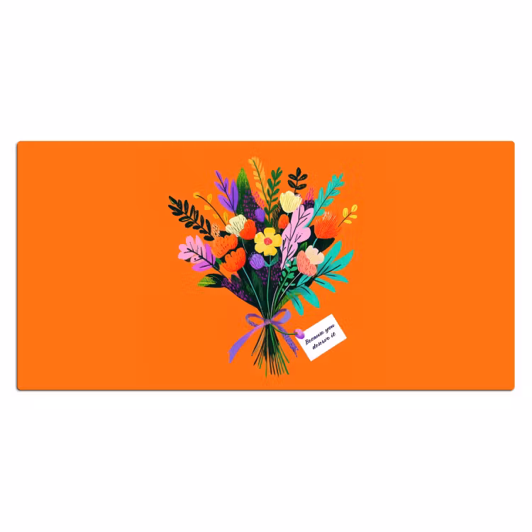 Kaartje - Boeket - Bloemen Muismat XXL klein -3d_leeg