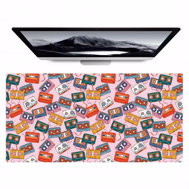 Cassette - Patroon - Roze Muismat XXL klein 681 -zzz3d