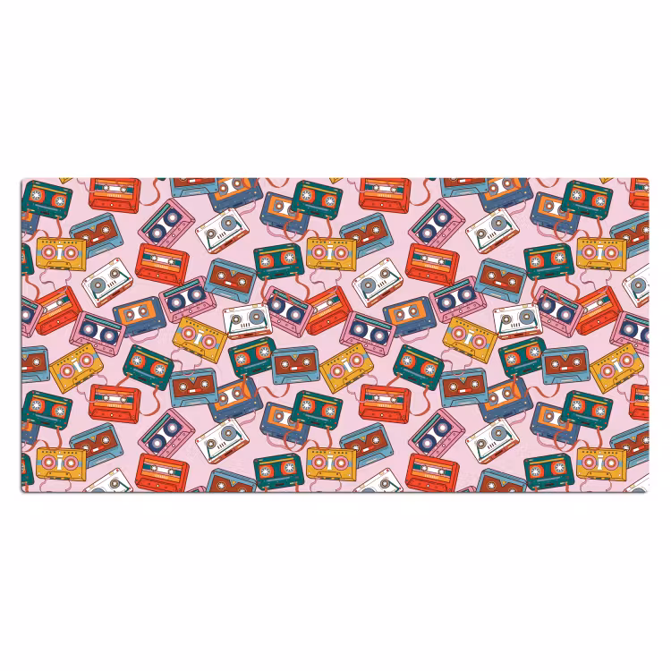 Cassette - Patroon - Roze Muismat XXL klein 681 -3d_leeg