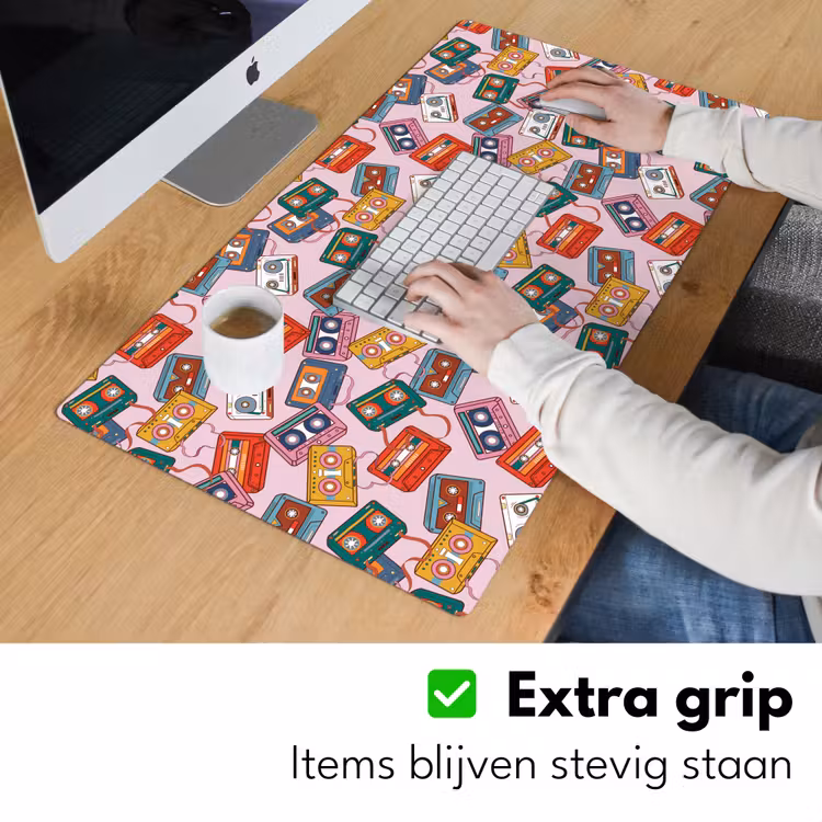 Cassette - Patroon - Roze Muismat XXL klein 681 -sfeer3