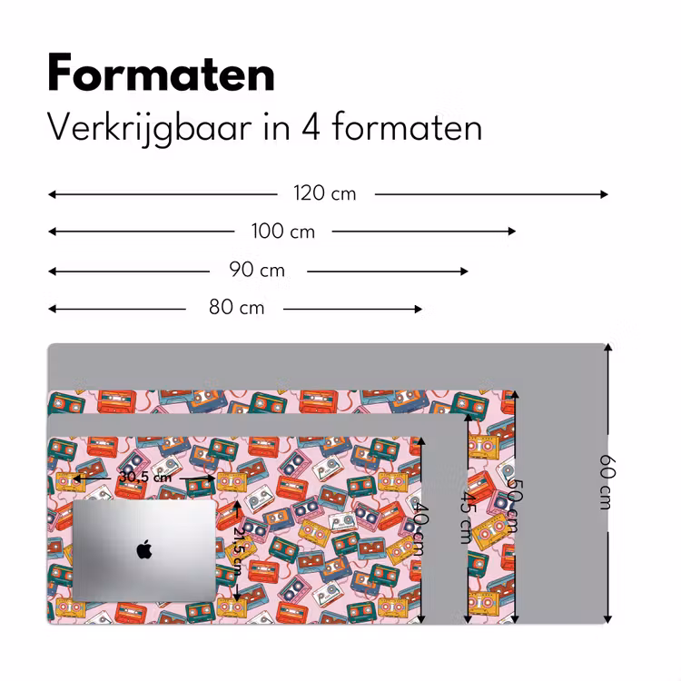 Cassette - Patroon - Roze Muismat XXL klein 681 -sfeer5