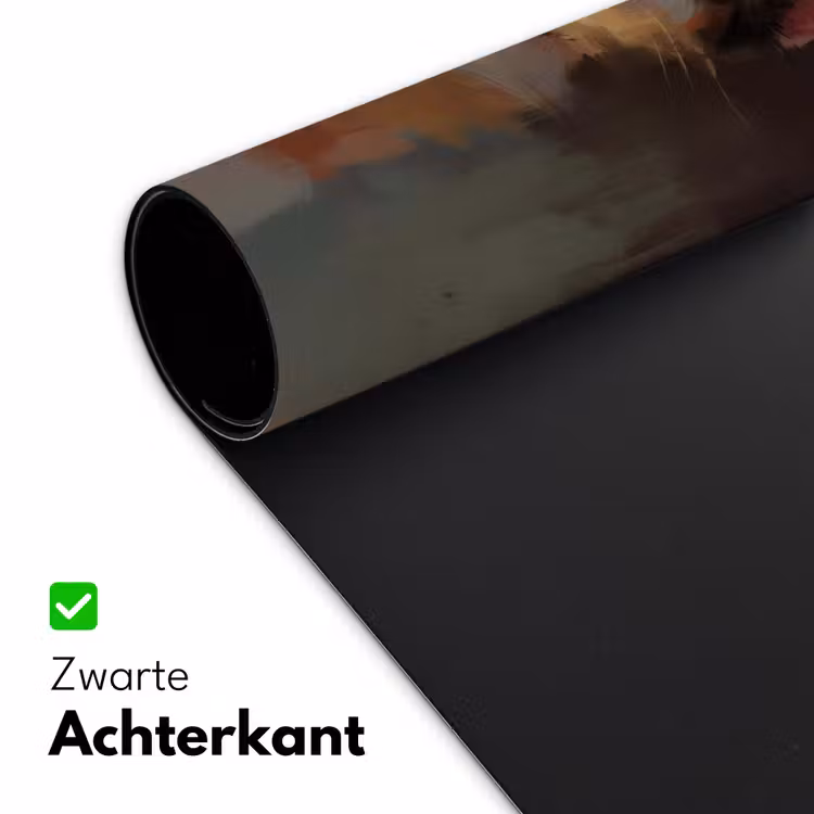Kat - Geschilderd - Artistiek - Wit Muismat XXL klein -sfeer2