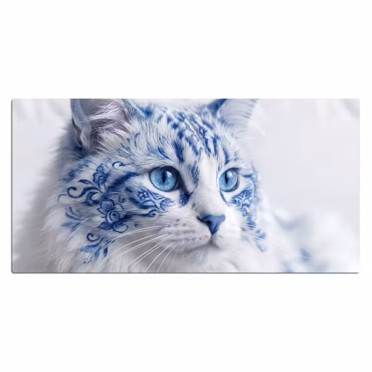 Kat - Patroon - Blauw Muismat XXL klein -3d_leeg