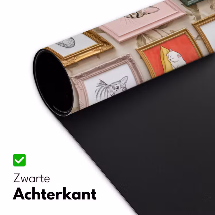 Kat - Portret - Dieren - Illustratie - Lijst Muismat XXL klein -sfeer2