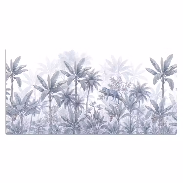 Kat - Tropisch bos - Modern - Grijs Muismat XXL klein -3d_leeg
