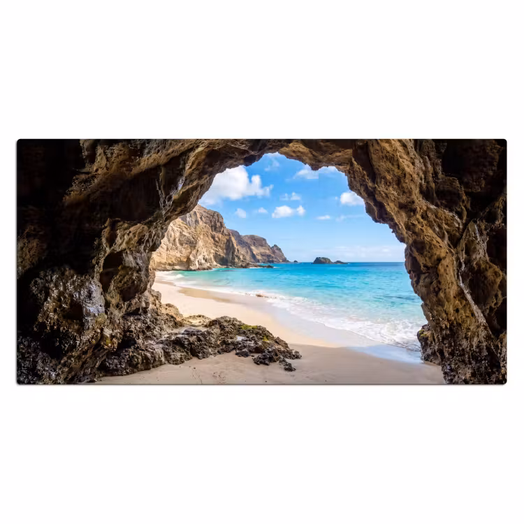 Grot - Strand - Zee - Blauw Muismat XXL klein -3d_leeg