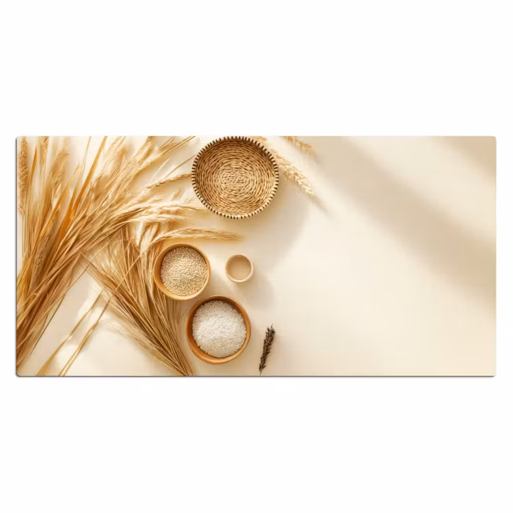 Granen - Hout - Kom - Beige Muismat XXL klein -3d_leeg