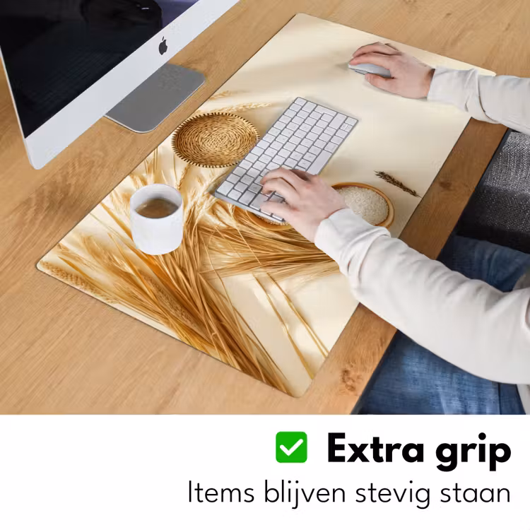 Granen - Hout - Kom - Beige Muismat XXL klein -sfeer3