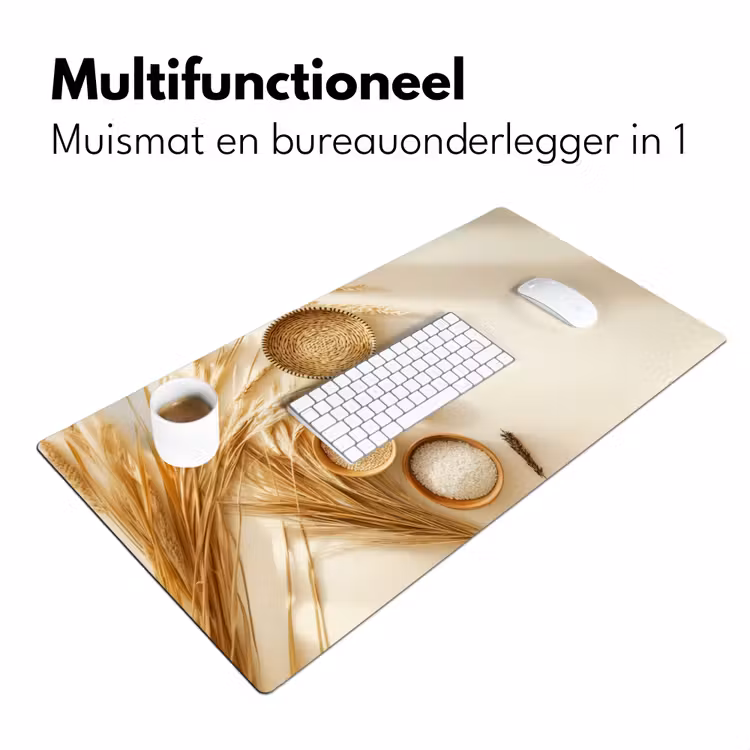 Granen - Hout - Kom - Beige Muismat XXL klein -sfeer4