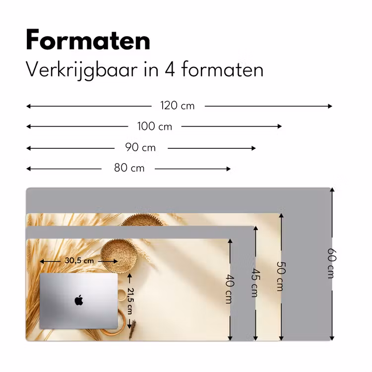 Granen - Hout - Kom - Beige Muismat XXL klein -sfeer5