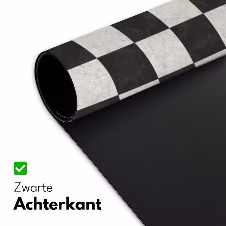 Dambord - Marmer - Zwart - Wit Muismat XXL klein 681 -sfeer2