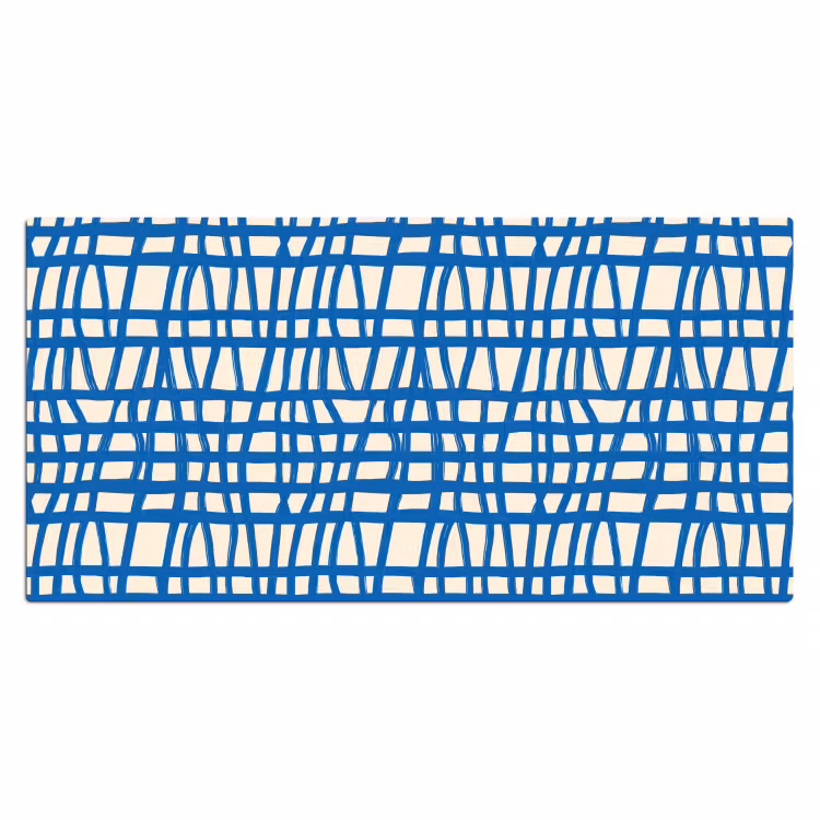 Ruitpatroon - Blauw - Crème Muismat XXL klein 681 -3d_leeg
