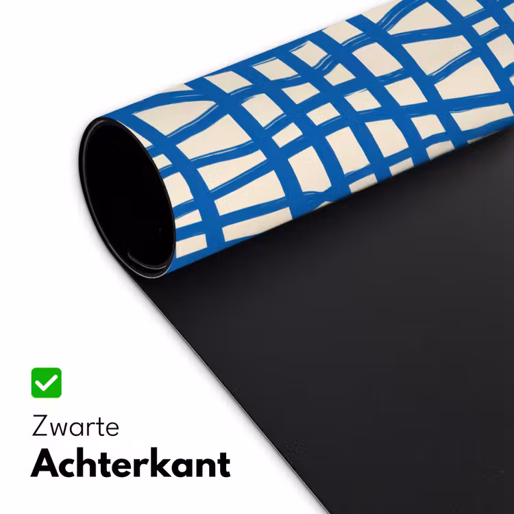 Ruitpatroon - Blauw - Crème Muismat XXL klein 681 -sfeer2