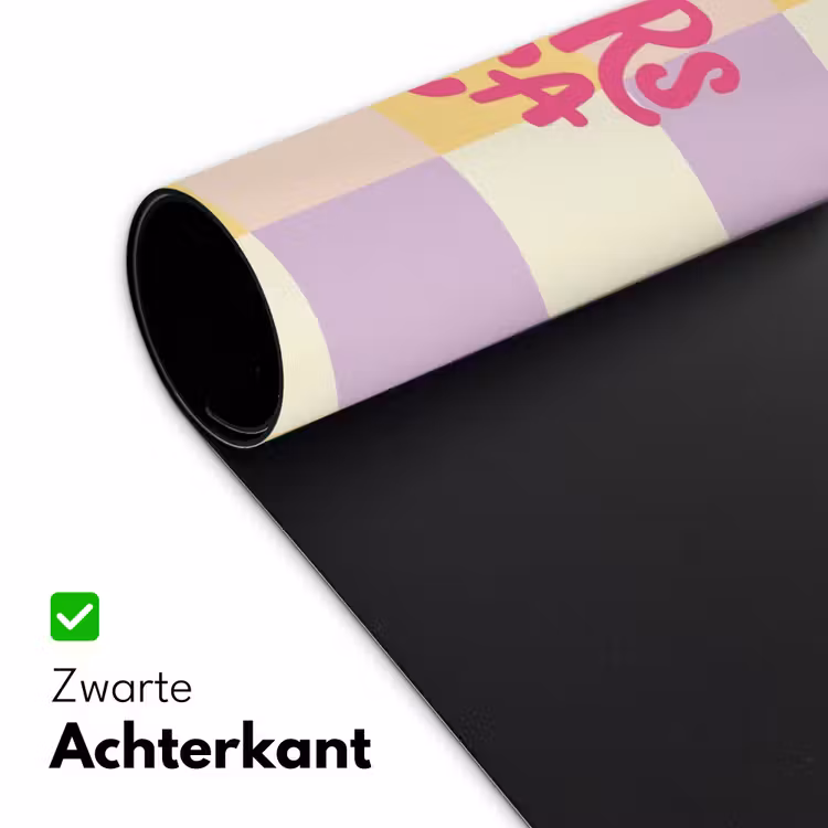 Cheers Chica - Ruitjes - Lila - Geel Muismat XXL klein -sfeer2