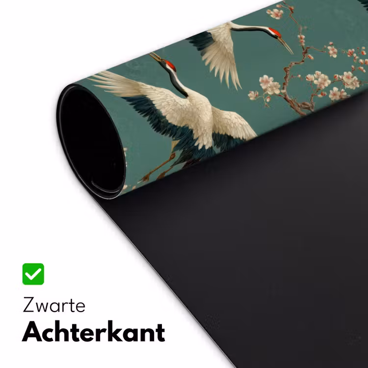 Kersenbloesem - Kraamvogels - Groen Muismat XXL klein 681 -sfeer2