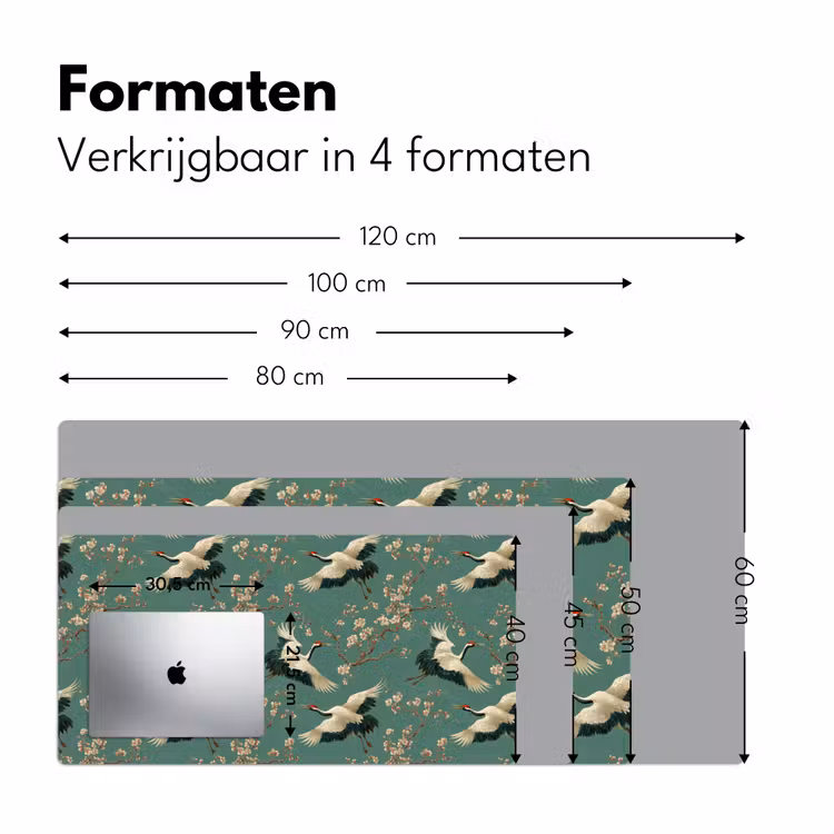 Kersenbloesem - Kraamvogels - Groen Muismat XXL klein 681 -sfeer5