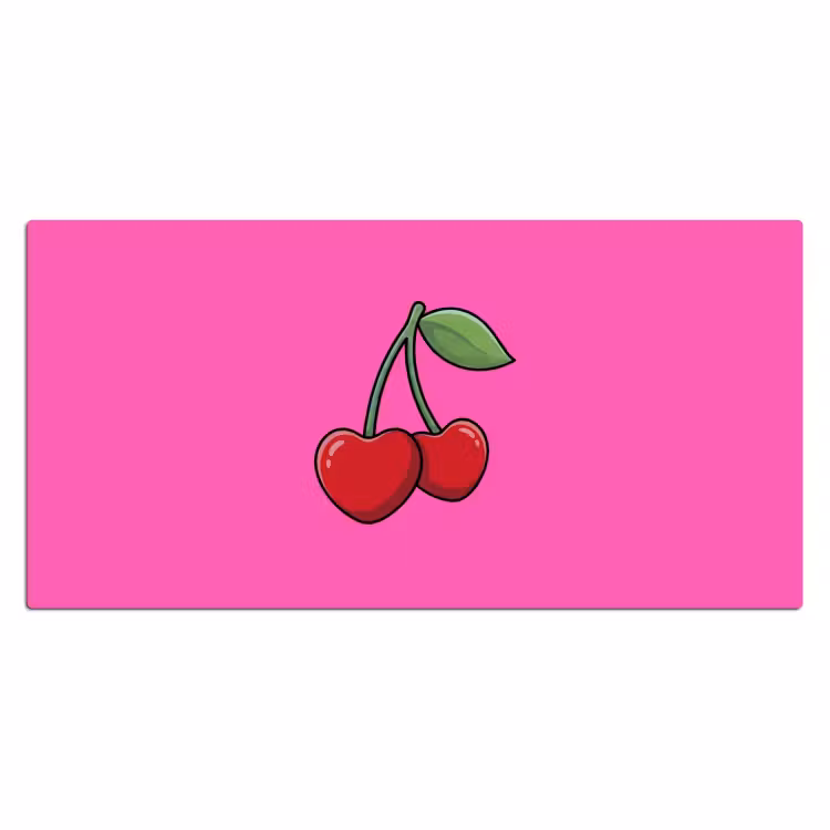 Kers - Roze - Fruit Muismat XXL klein -3d_leeg