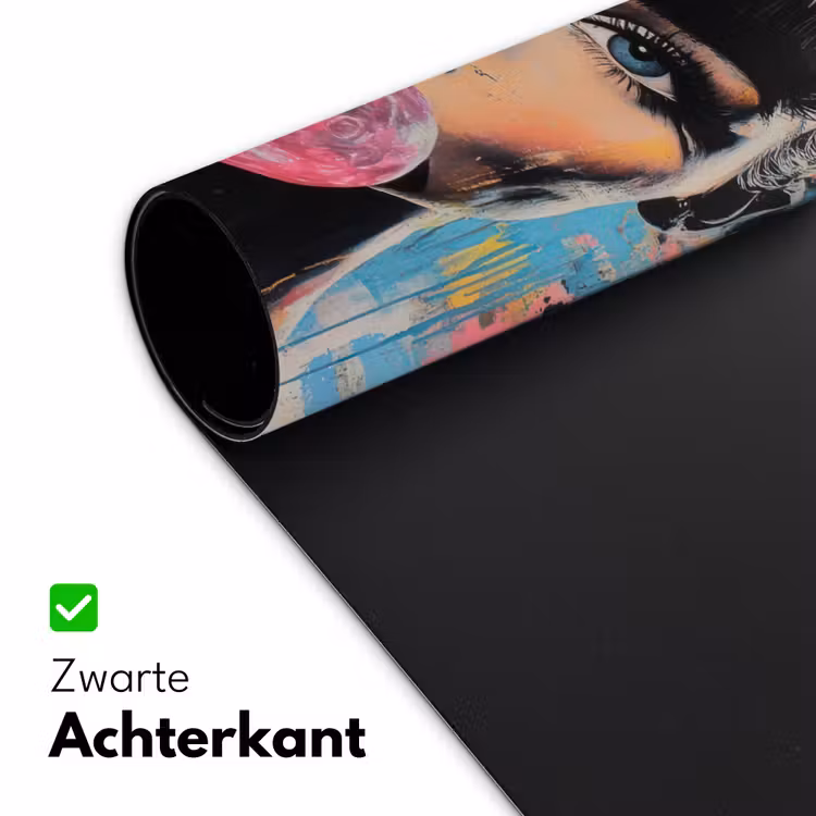 Kauwgom - Vrouw - Penseelstreken - Modern Muismat XXL klein -sfeer2