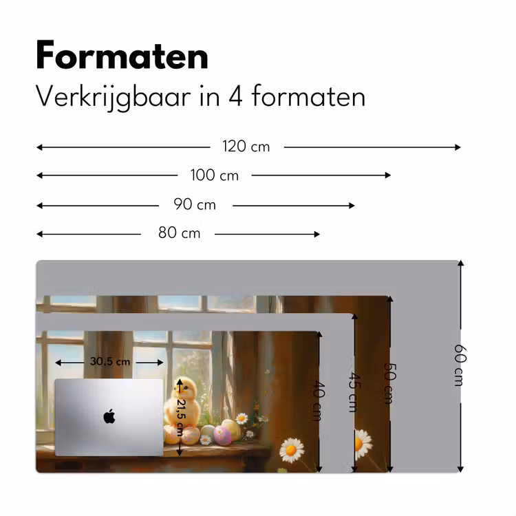 Kuiken - Raam - Paaseieren Muismat XXL klein -sfeer5
