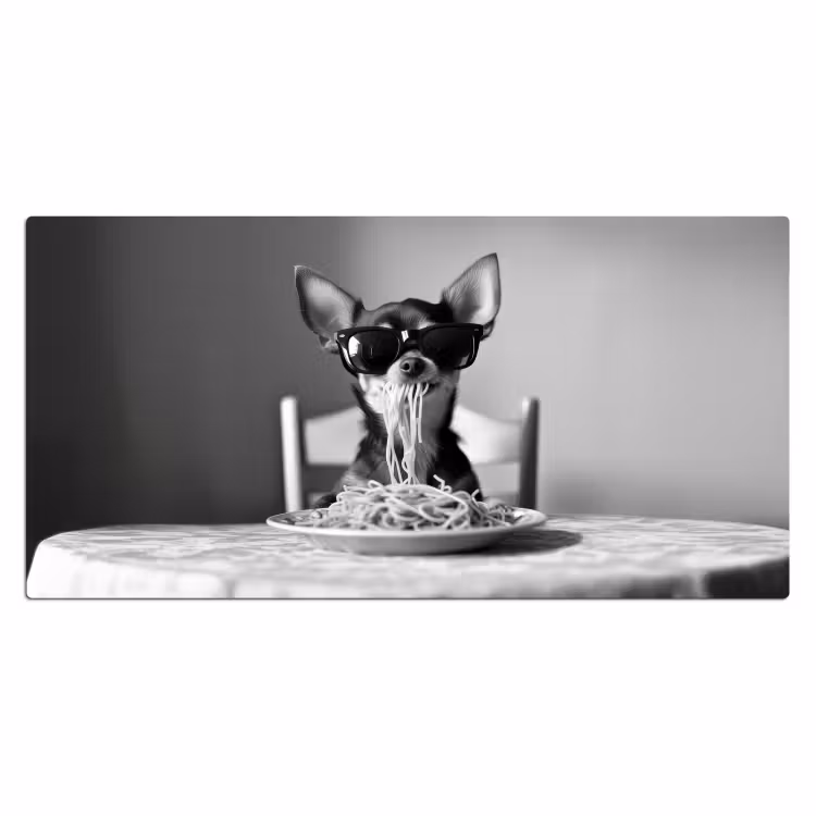 Chihuahua - Hond - Zonnebril - Humoristisch - Zwart - Wit - Spaghetti Muismat XXL klein -3d_leeg