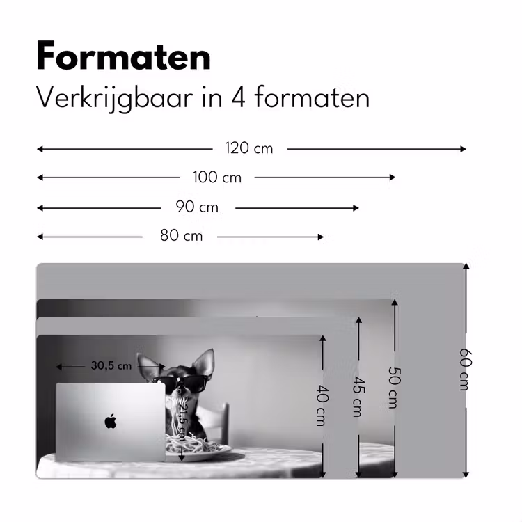 Chihuahua - Hond - Zonnebril - Humoristisch - Zwart - Wit - Spaghetti Muismat XXL klein -sfeer5