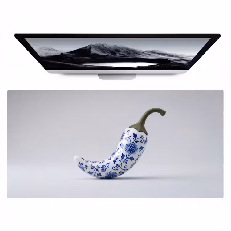 Chilipeper - Keramiek - Blauw Muismat XXL klein -zzz3d