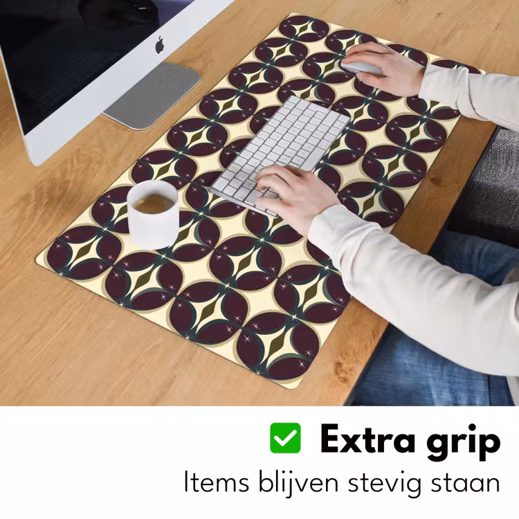 Cirkel - Retro - Kleurrijk Muismat XXL klein 681 -sfeer3