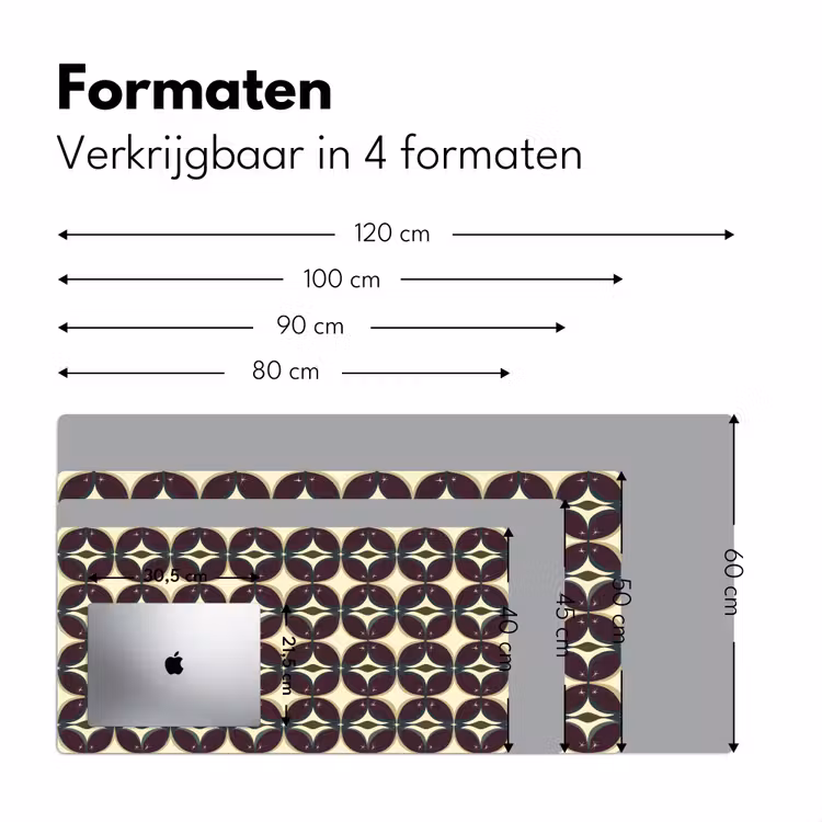 Cirkel - Retro - Kleurrijk Muismat XXL klein 681 -sfeer5