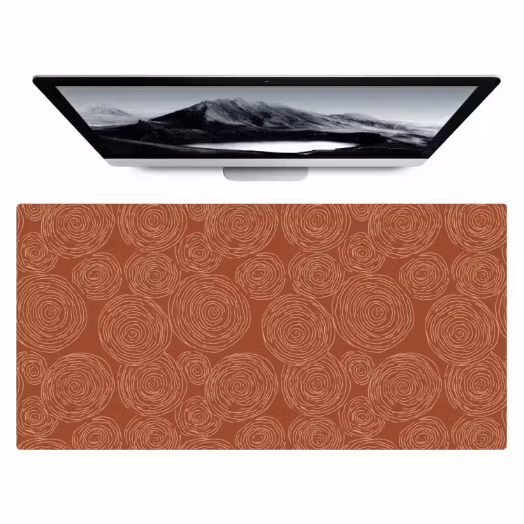 Cirkels - Abstract - Artistiek - Terracotta Muismat XXL klein 681 -zzz3d
