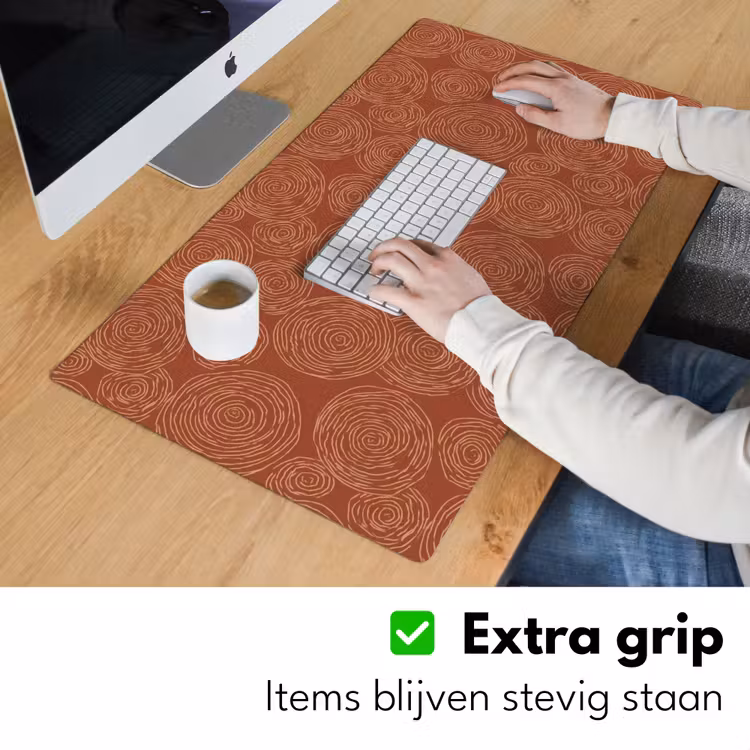 Cirkels - Abstract - Artistiek - Terracotta Muismat XXL klein 681 -sfeer3