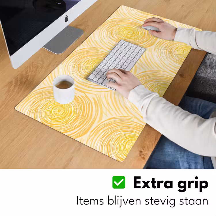 Cirkels - Abstract - Artistiek - Geel Muismat XXL klein 681 -sfeer3