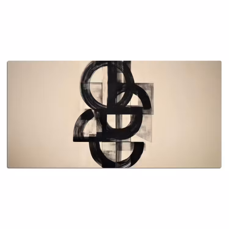 Cirkels - Lijnen - Vormen - Zwart Muismat XXL klein -3d_leeg