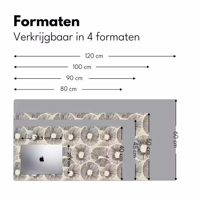 Cirkels - Patroon - Zwart Muismat XXL klein 681 -sfeer5