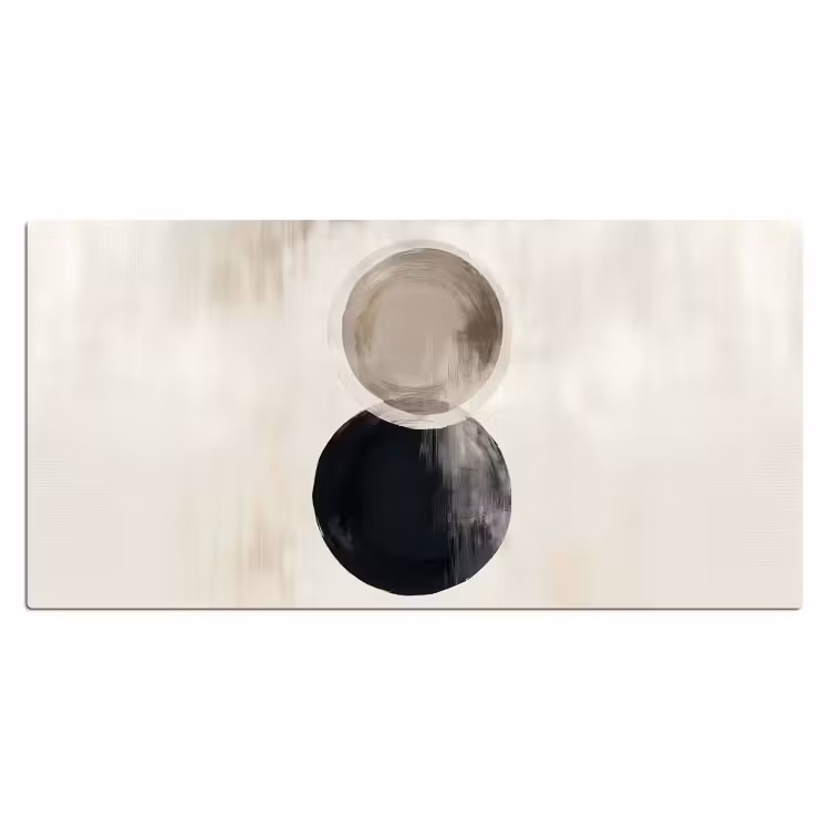 Cirkels - Vorm - Beige - Abstract Muismat XXL klein -3d_leeg