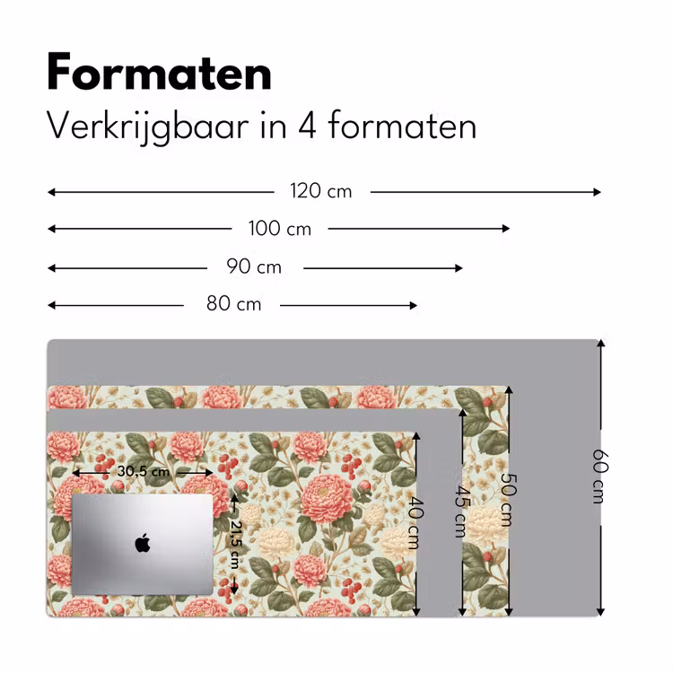 Klassiek - Botanisch - Veelkleurig Muismat XXL klein 681 -sfeer5