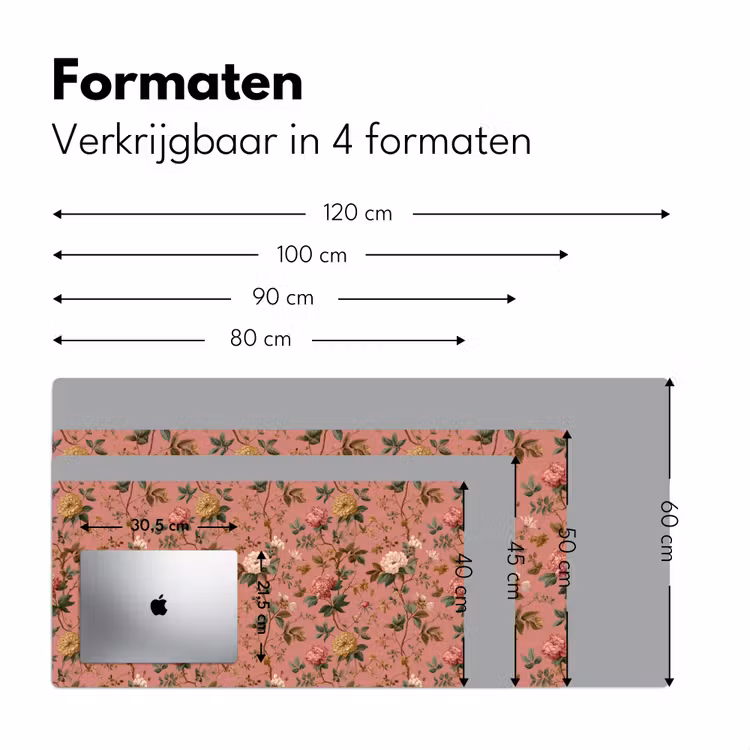 Klassiek - Botanisch - Roze Muismat XXL klein 681 -sfeer5