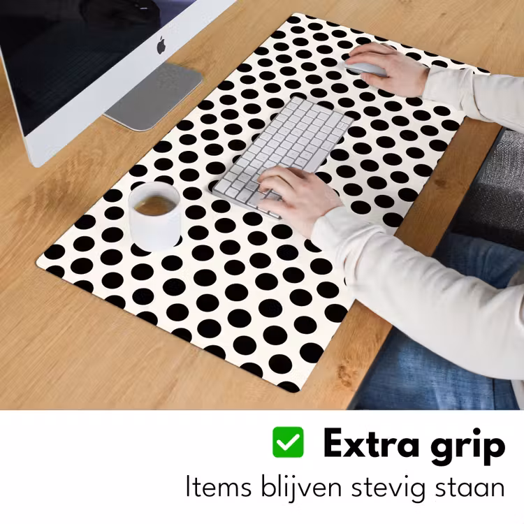 Klassiek - Stippen - Zwart Muismat XXL klein 681 -sfeer3