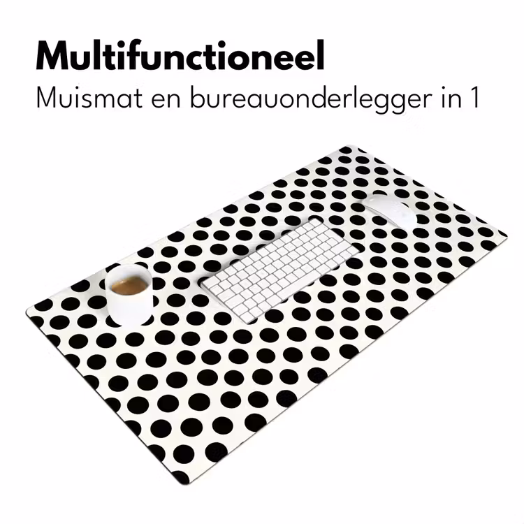 Klassiek - Stippen - Zwart Muismat XXL klein 681 -sfeer4