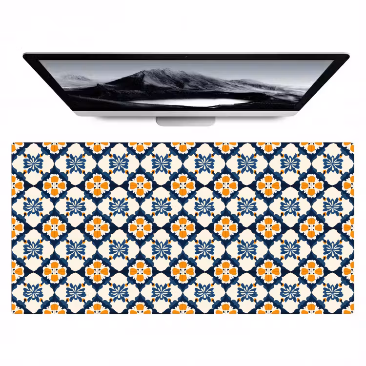 Klassiek - Geometrisch - Blauw Muismat XXL klein 681 -zzz3d