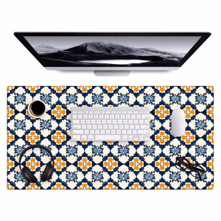 Klassiek - Geometrisch - Blauw Muismat XXL klein 681 -3d