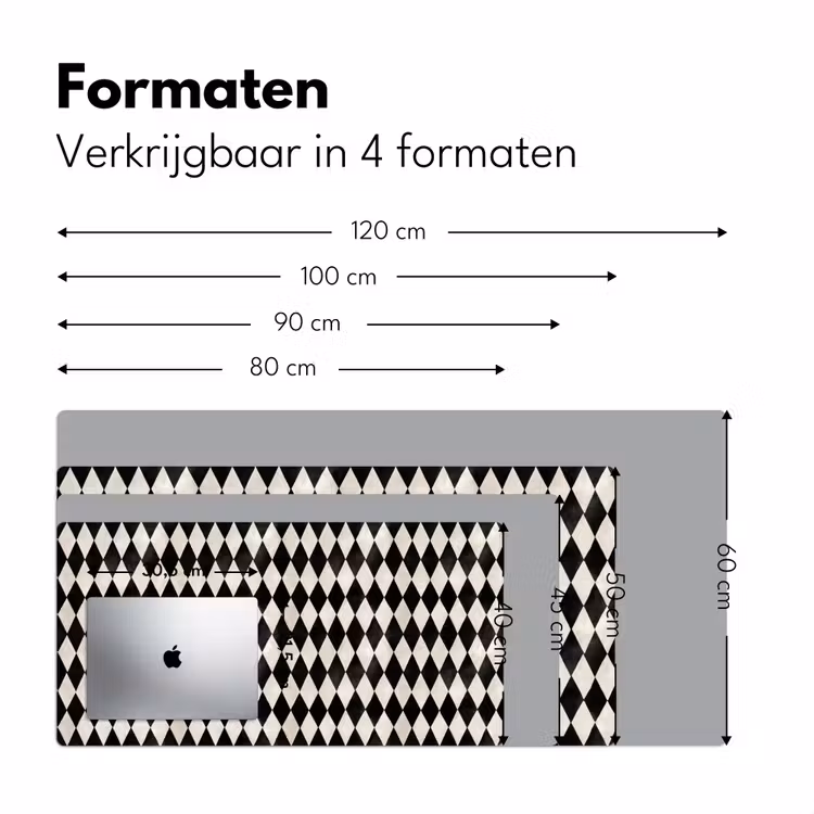 Klassiek - Patroon - Zwart Muismat XXL klein 681 -sfeer5