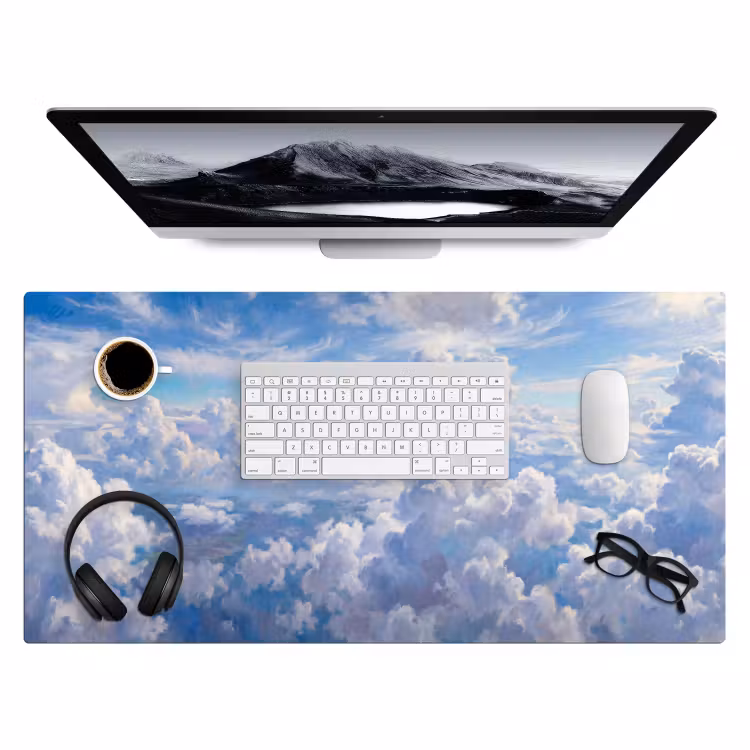 Wolken - Lucht - Natuur - Abstract - Blauw Muismat XXL klein -3d