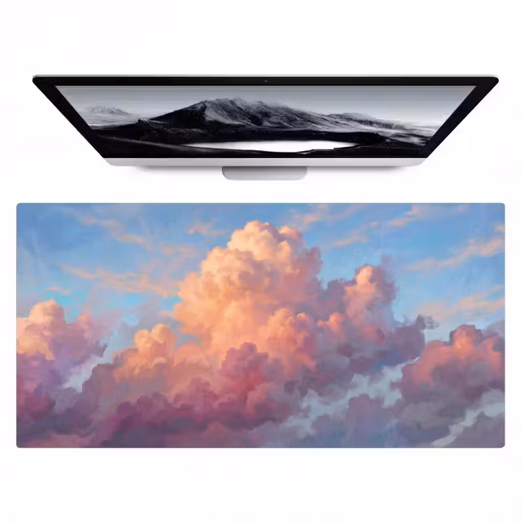 Wolken - Lucht - Natuur - Abstract - Kleurrijk Muismat XXL klein -zzz3d