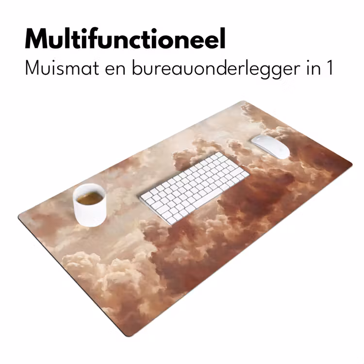Wolken - Lucht - Natuur - Modern - Bruin Muismat XXL klein -sfeer4