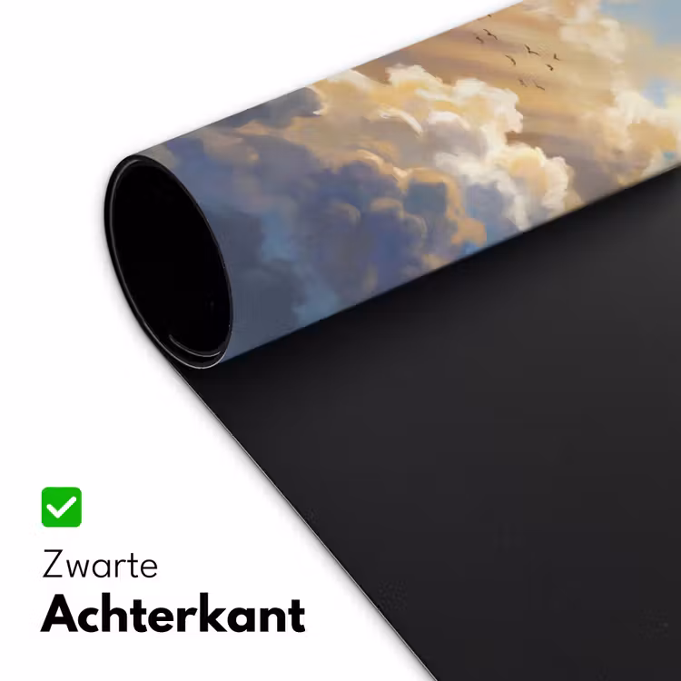 Wolken - Zonnestralen - Natuur - Abstract - Blauw Muismat XXL klein -sfeer2