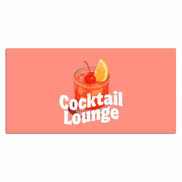 Cocktail Lounge - Glas - Koraal Muismat XXL klein -3d_leeg