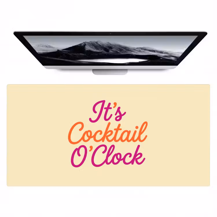 Cocktail O'Clock - Geel - Retro Muismat XXL klein -zzz3d