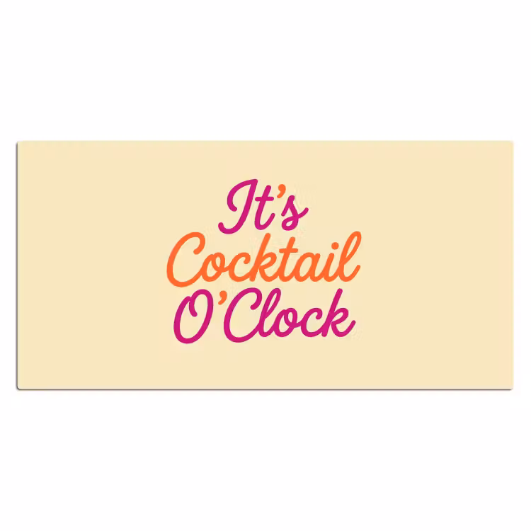 Cocktail O'Clock - Geel - Retro Muismat XXL klein -3d_leeg