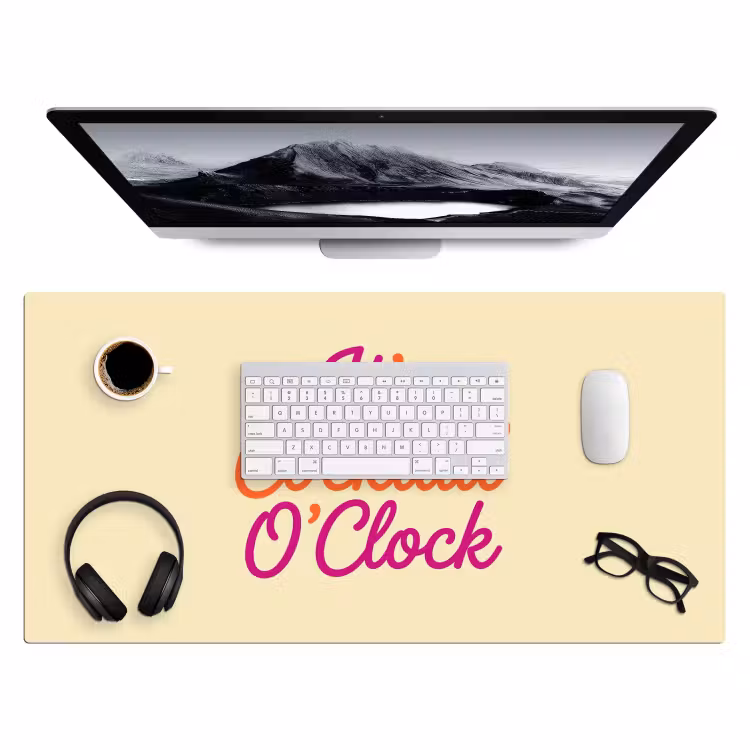 Cocktail O'Clock - Geel - Retro Muismat XXL klein -3d