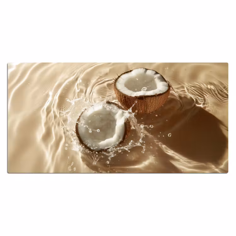 Kokosnoot - Water - Beige - Spetters Muismat XXL klein -3d_leeg